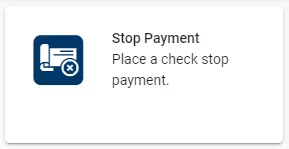 Stop Payment Menu Option
